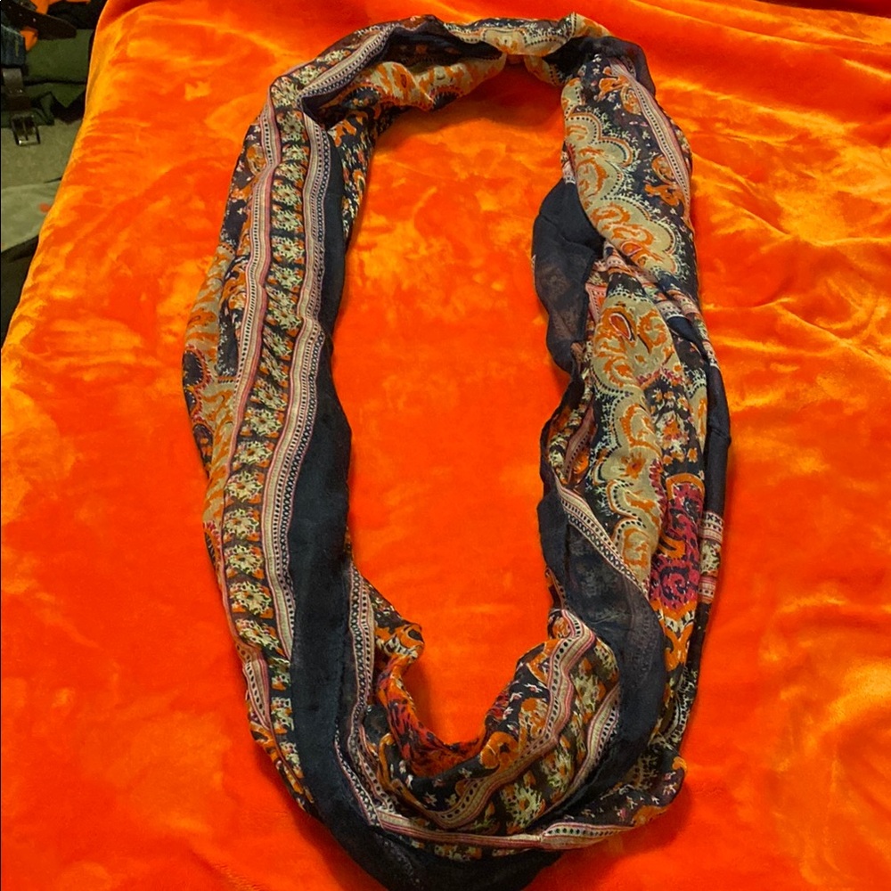 Colorful Patterned Infinity Scarf - Picture 4 of 5